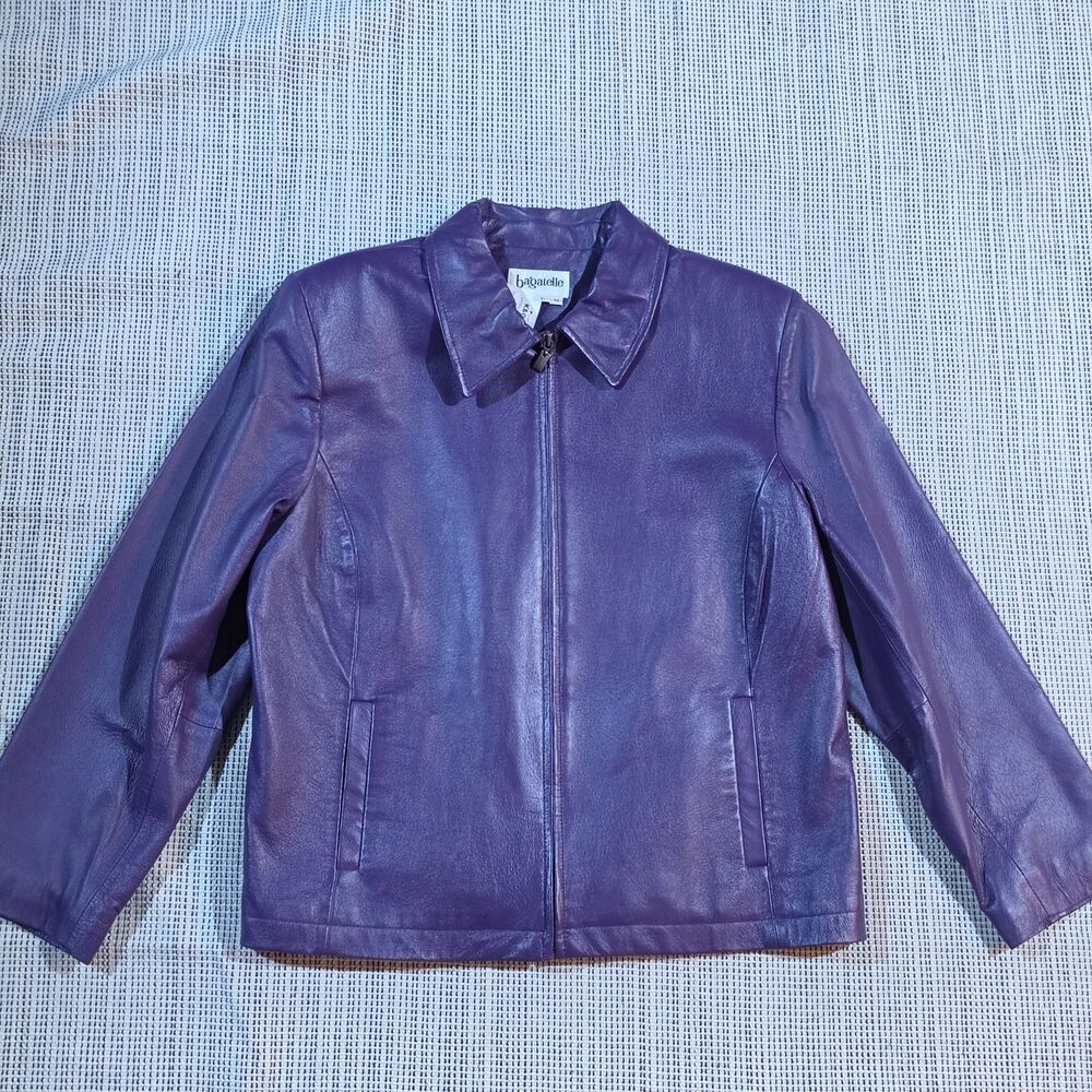 NWT Bagatelle Vintage Women’s Genuine Leather Jacket Size 1X Purple Eggplant